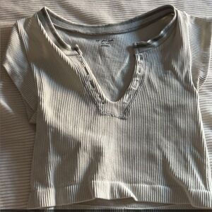Urban Outfitters Women's Ribbed Top - Gray